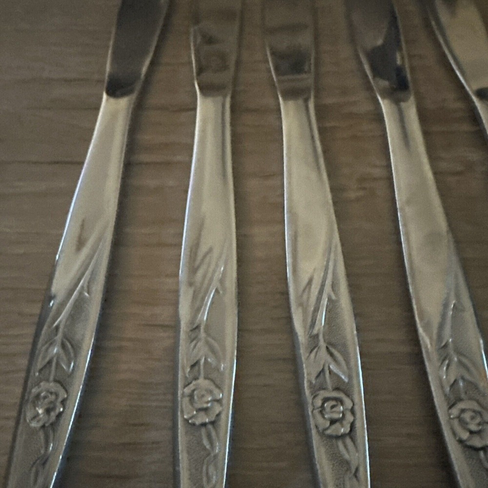 6 PCs International Silver INS88  Modern Solid Dinner Knife‎ - Picture 3 of 4